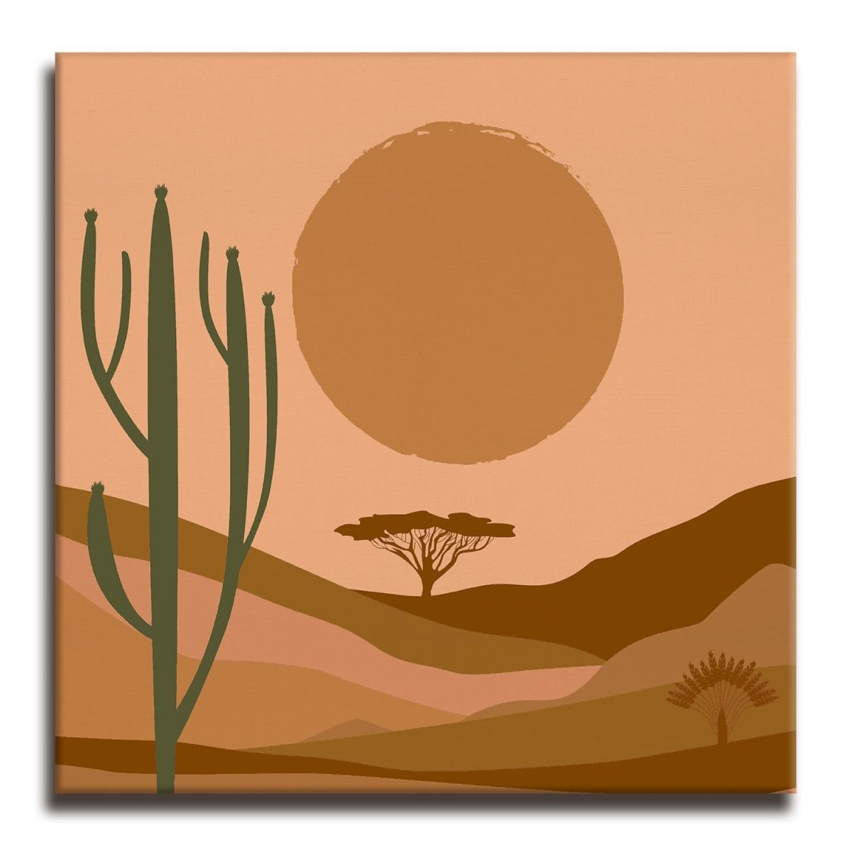 A Desert Encounter Canvas Wall Painting (36 x 36 Inches)