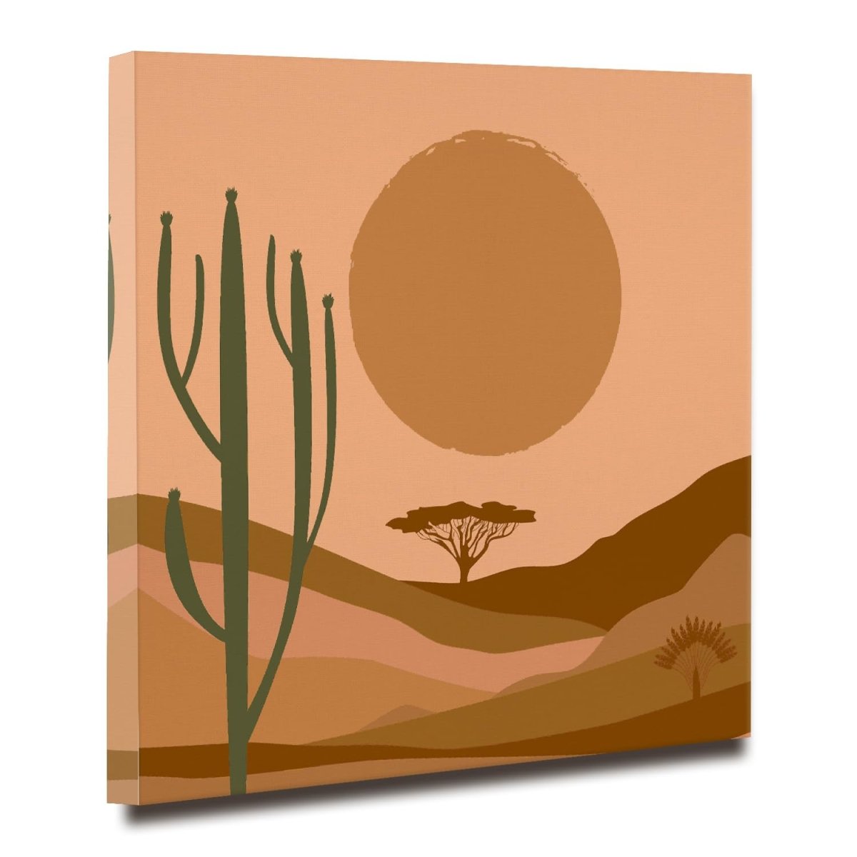 A Desert Encounter Canvas Wall Painting (36 x 36 Inches)