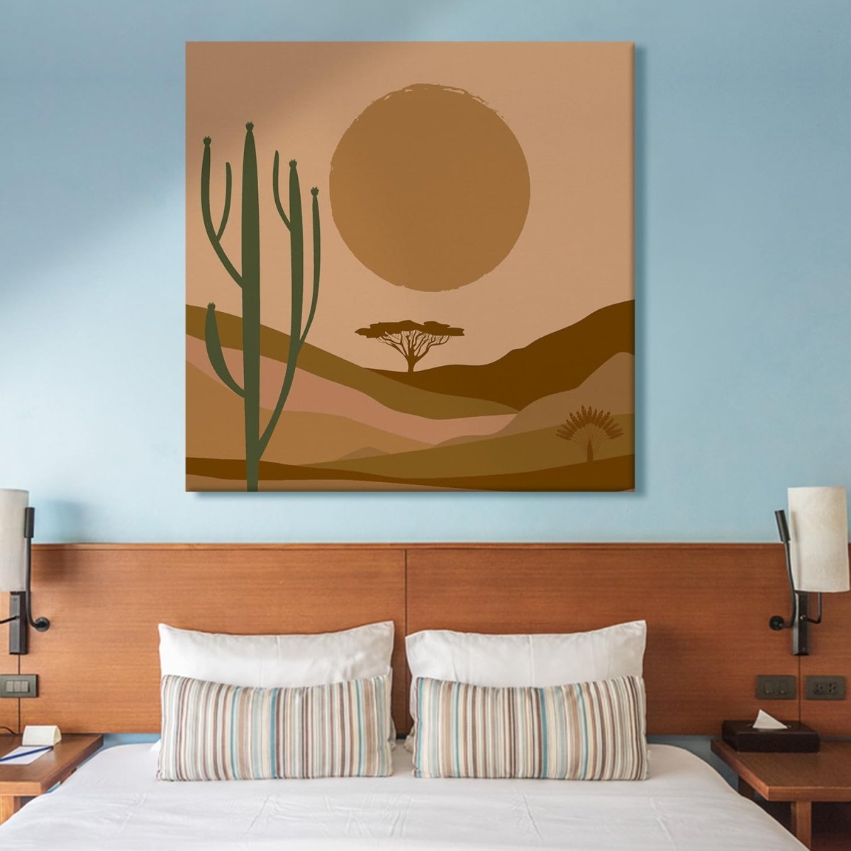 A Desert Encounter Canvas Wall Painting (36 x 36 Inches)