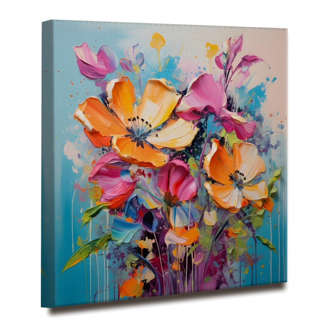 A Moment of Reflection Floral Canvas Wall Design (36 x 36 Inches)