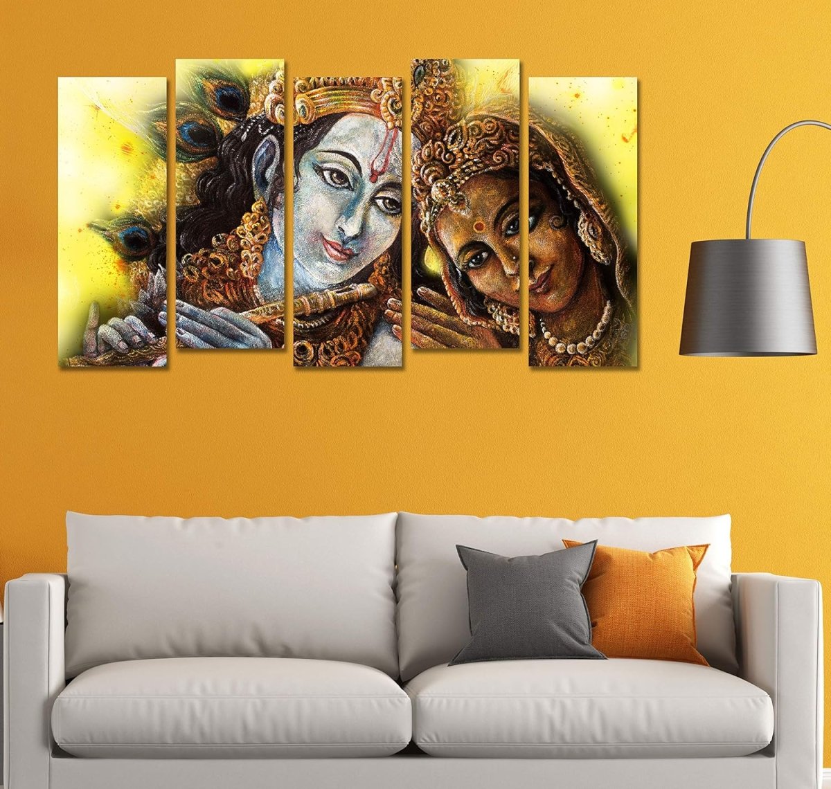 A Symphony of Love: The Raas Leela in Five Movements Radha Krishna Painting (Set of 5)