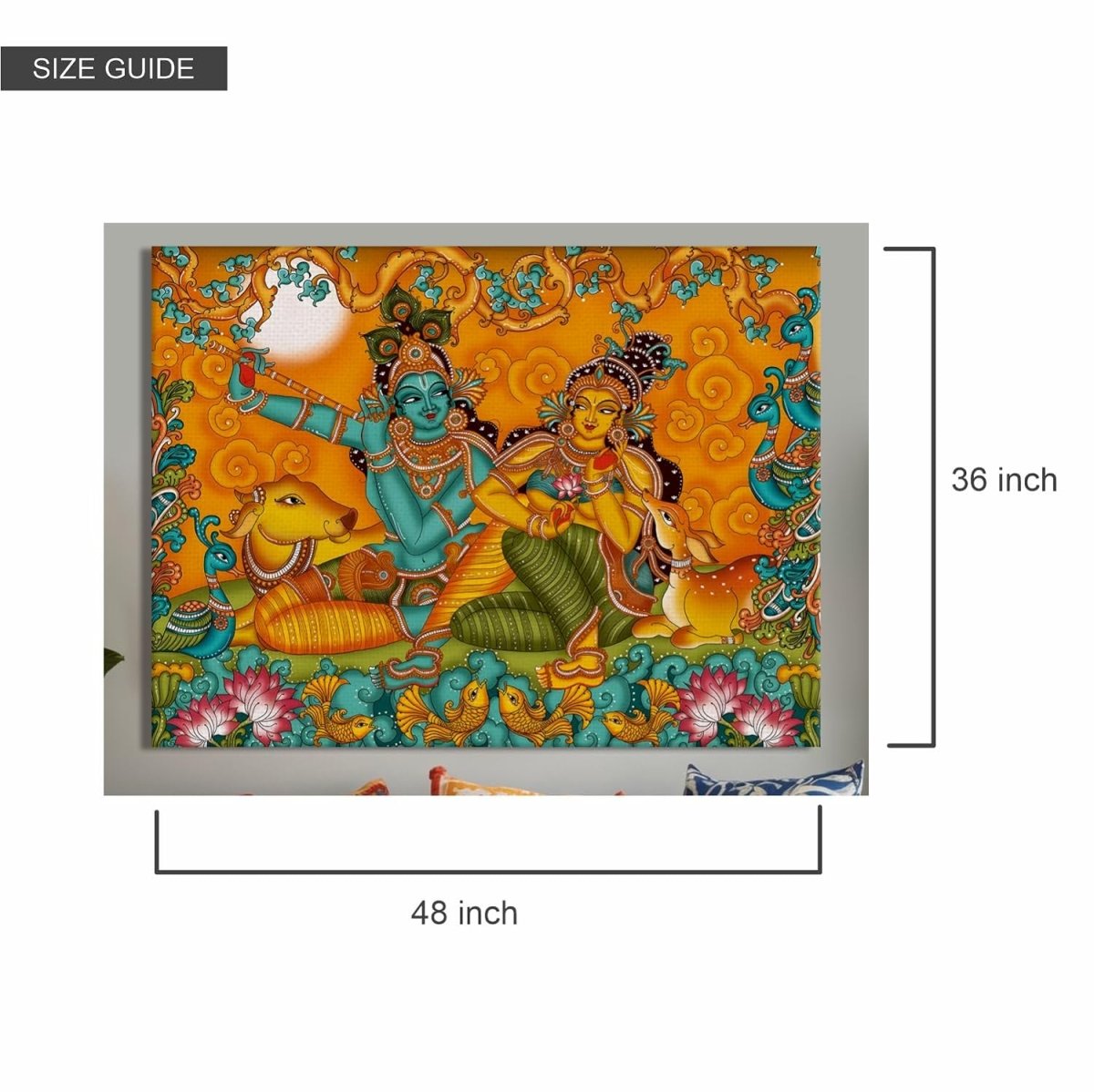 A Wondrous Journey Keralan Style Canvas Wall Art (48 x 36 Inches)