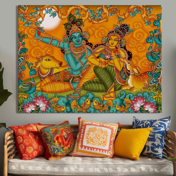 A Wondrous Journey Keralan Style Canvas Wall Art (48 x 36 Inches)