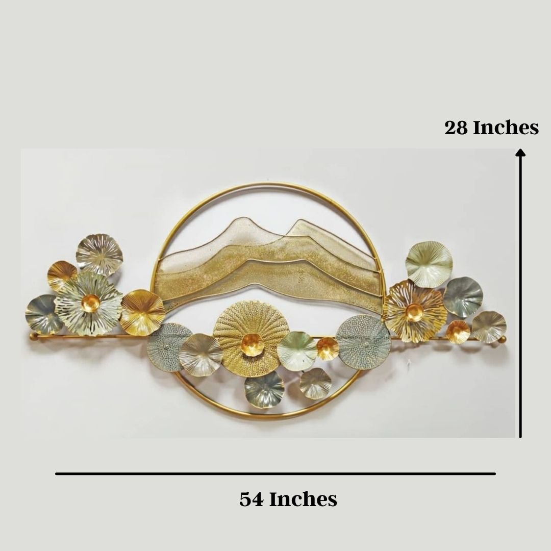 Abstract Hill 17 circle wall art (54 x 28 inches)