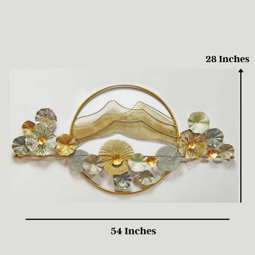 Abstract Hill 17 circle wall art (54 x 28 inches)