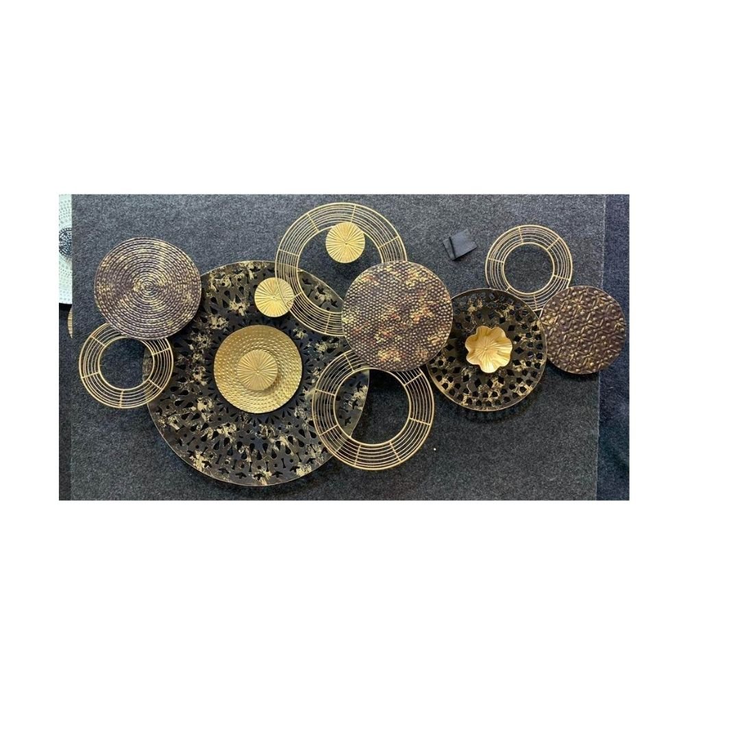 Abstract Metal Art Circles Wall Art (48 x 24 Inches)