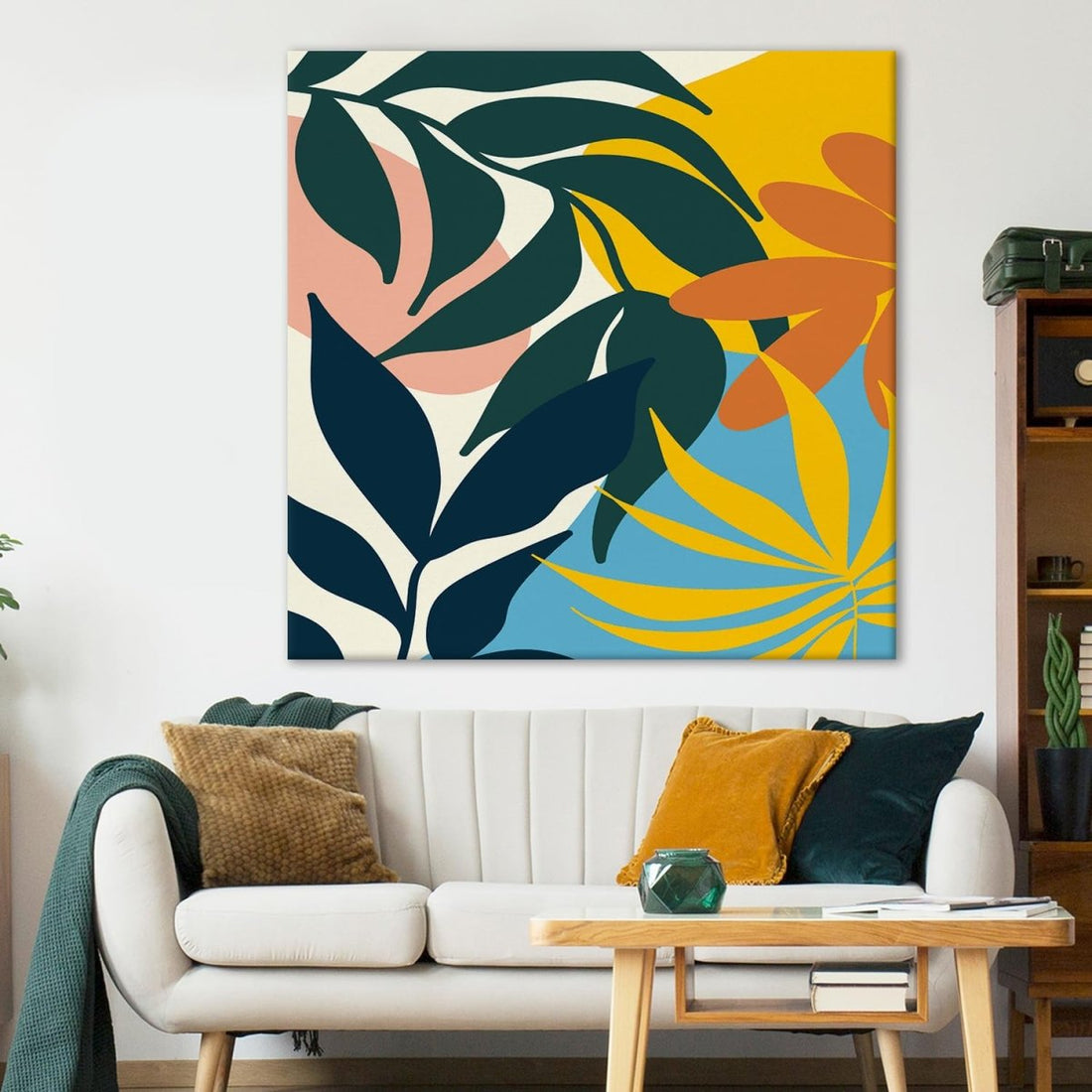 Abstract Oasis Canvas Wall Painting (36 x 36 Inches)