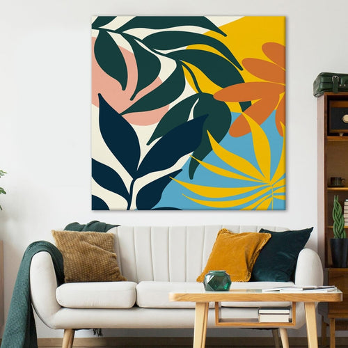Abstract Oasis Canvas Wall Painting (36 x 36 Inches)
