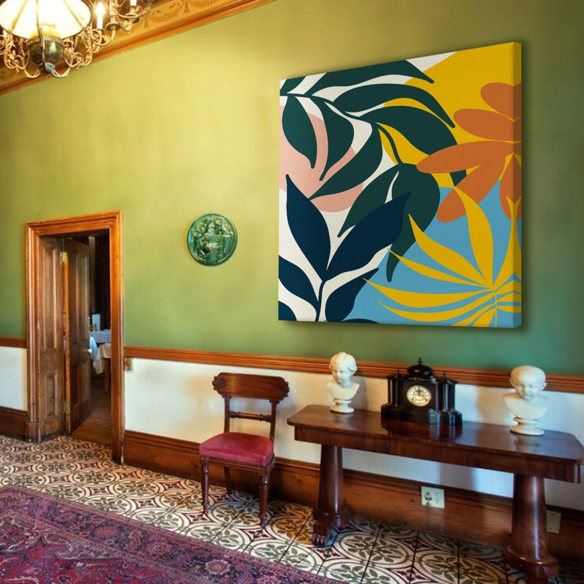 Abstract Oasis Canvas Wall Painting (36 x 36 Inches)