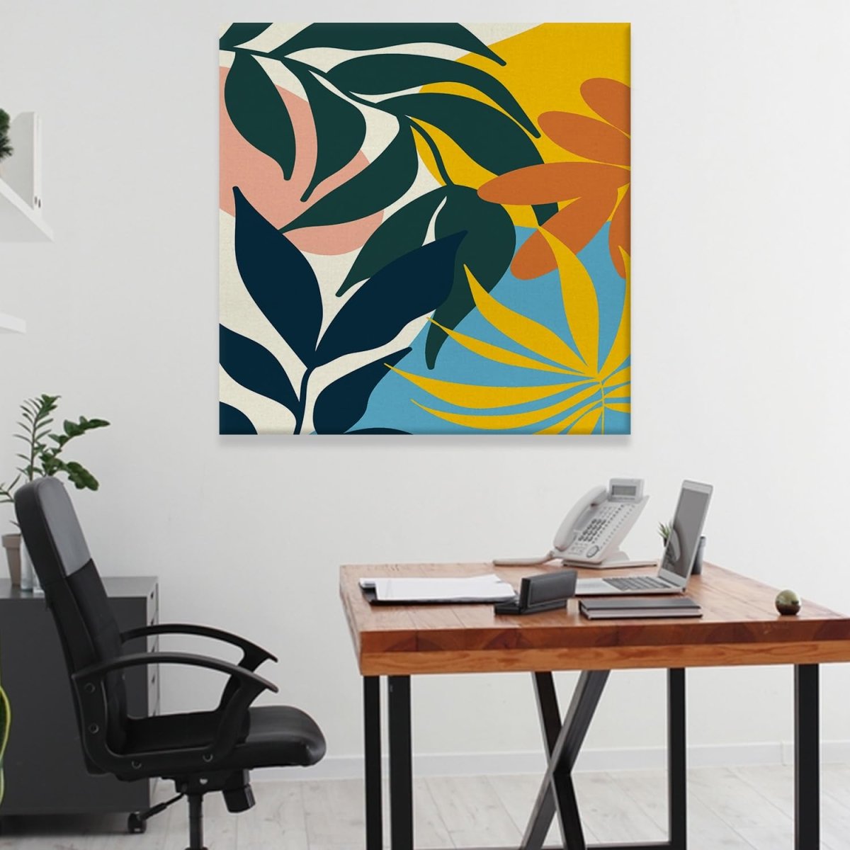 Abstract Oasis Canvas Wall Painting (36 x 36 Inches)