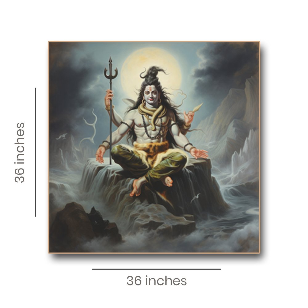 Ananda Murthy Neelkantha Shiva Canvas Wall Designs (36 x 36 Inches)