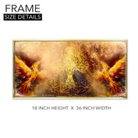 Thumbnail for Ashes to Rebirth phoenix Framed Canvas Art (36 x 18 Inches)