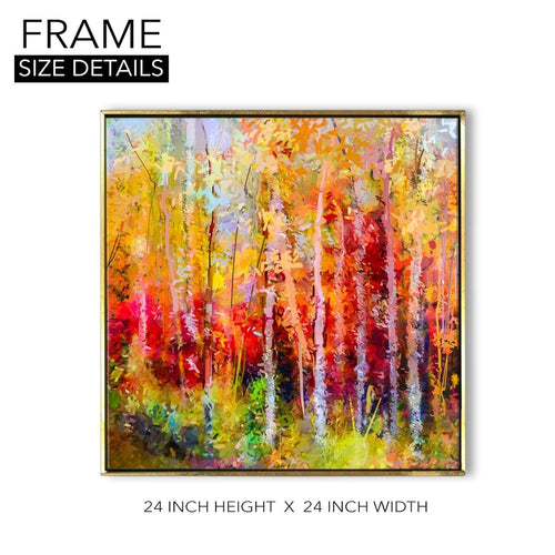 Autumn Symphony by Metalkart Canvas Wall Art (24 x 24 Inches)