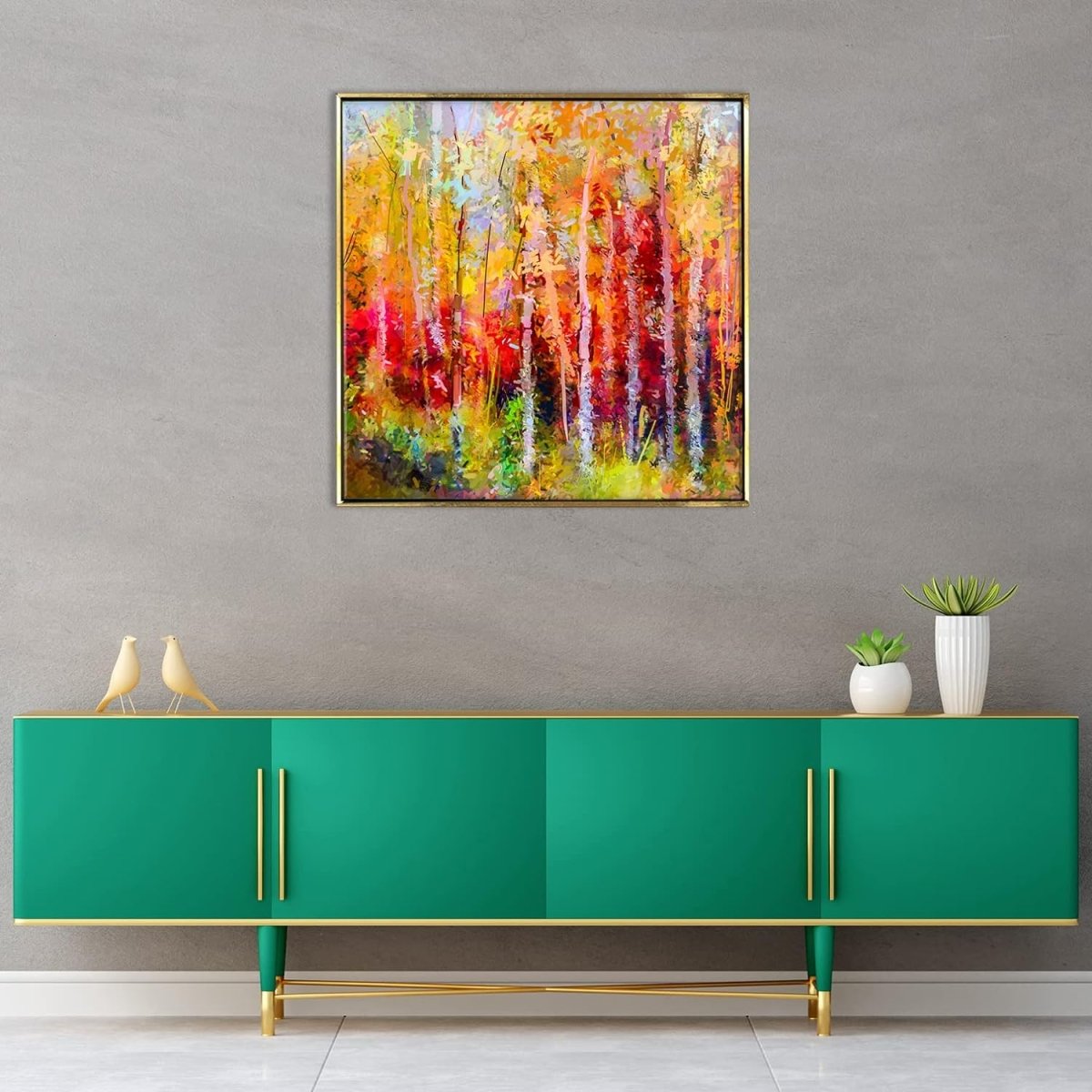 Autumn Symphony by Metalkart Canvas Wall Art (24 x 24 Inches)
