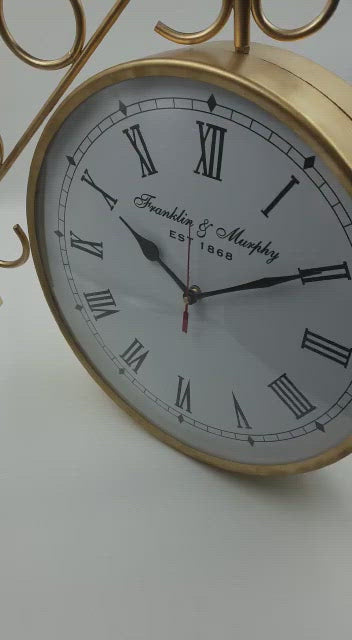 Victoria London Wall Clock. Latest Designer wall clock Total Wall Coverage Diameter:  12 Inches Made of iron followed by powder coat to prevent it from rust for years 1 AA Battery Included Long life Packed by professional to keep it light so it can reach to you safely and open easily Perfect for bedroom, living room, kitchen, office, hotel reception, dining room etc