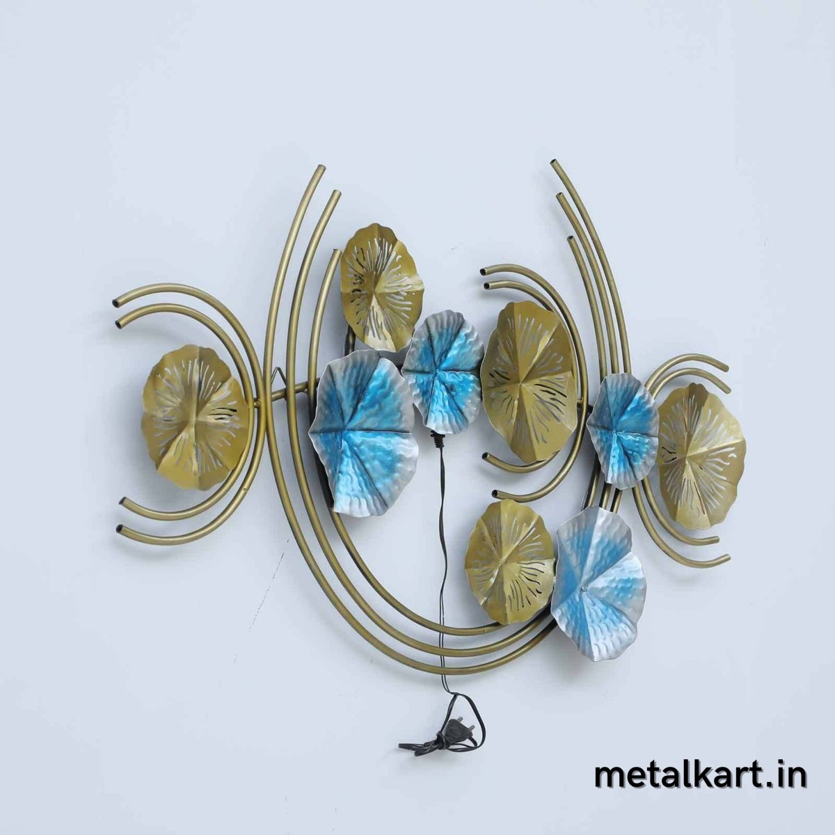 Backlit Half Moon with Metallic Plates (46 x 26 Inches)