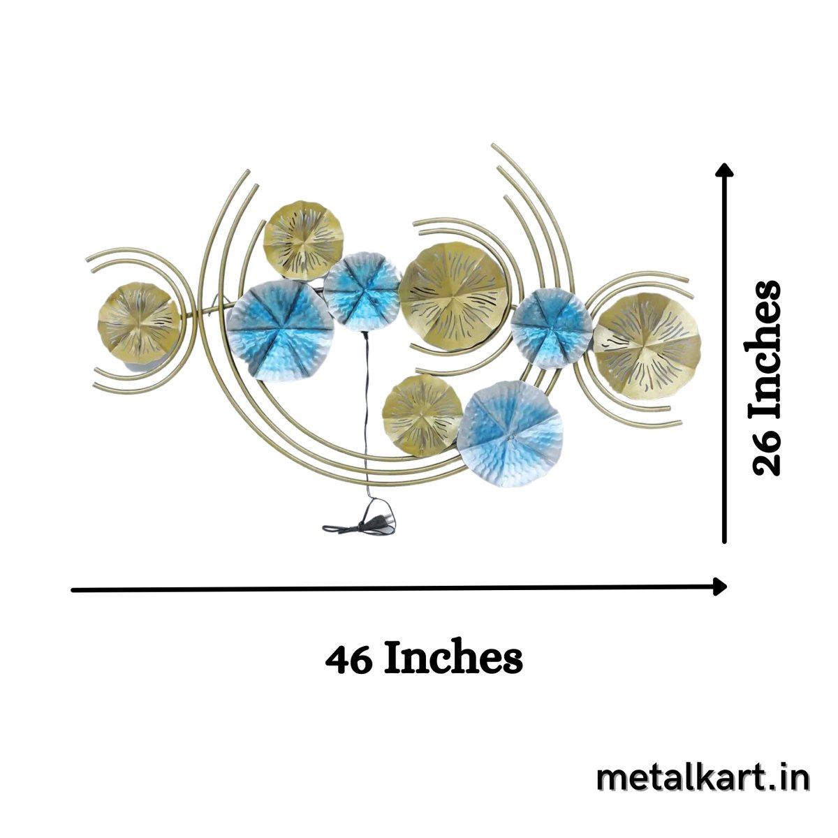Backlit Half Moon with Metallic Plates (46 x 26 Inches)