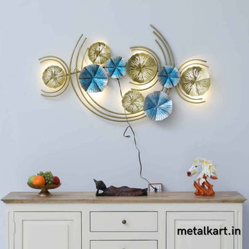 Backlit Half Moon with Metallic Plates (46 x 26 Inches)