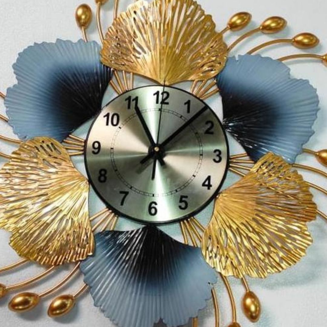 Big Flower Wall Watch with wings (30 Inches Dia)