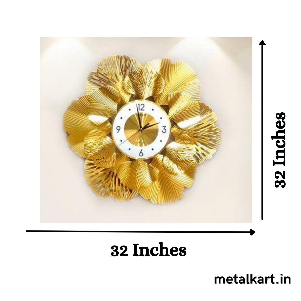 Big Golden Flower wall watch (23 x 23 Inches)