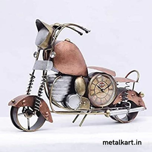 Bikers Time wheel Clock (Table Top Decor by Metalkart)