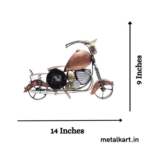 Bikers Time wheel Clock (Table Top Decor by Metalkart)