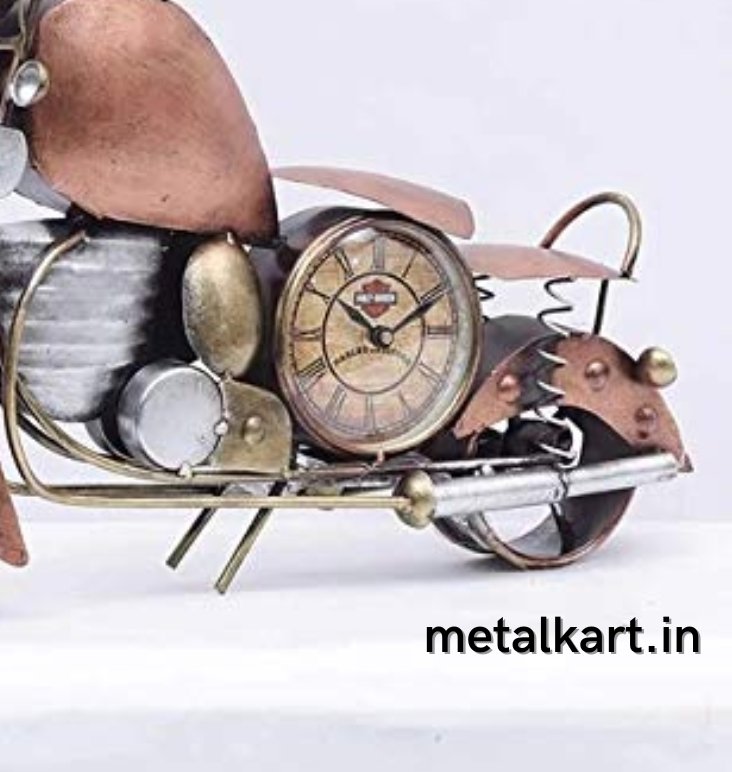 Bikers Time wheel Clock (Table Top Decor by Metalkart)