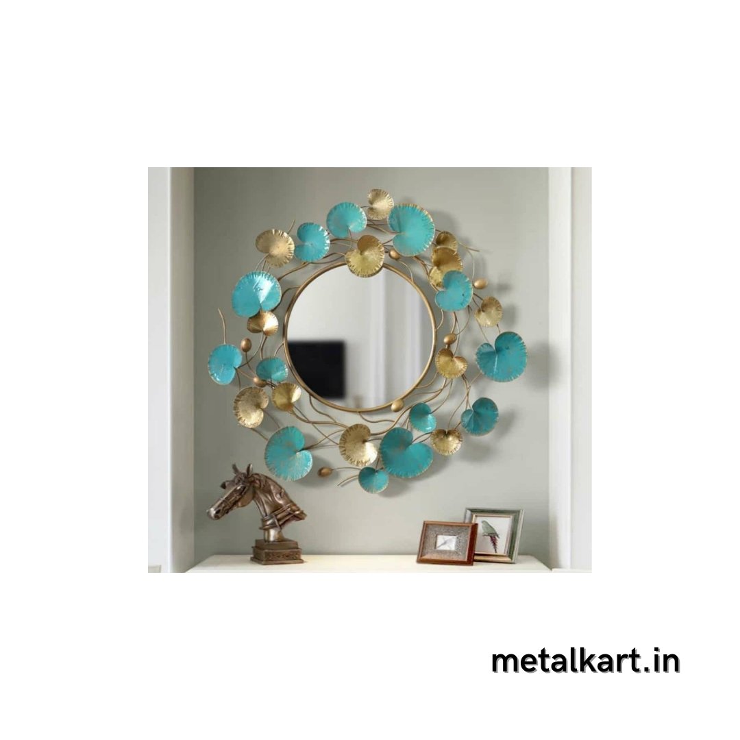 Blue gold Indian cress Mirror (24 Inches)