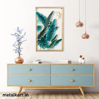 Thumbnail for Blue Monstera Metallic Wall Accent (24 x 48 Inches)