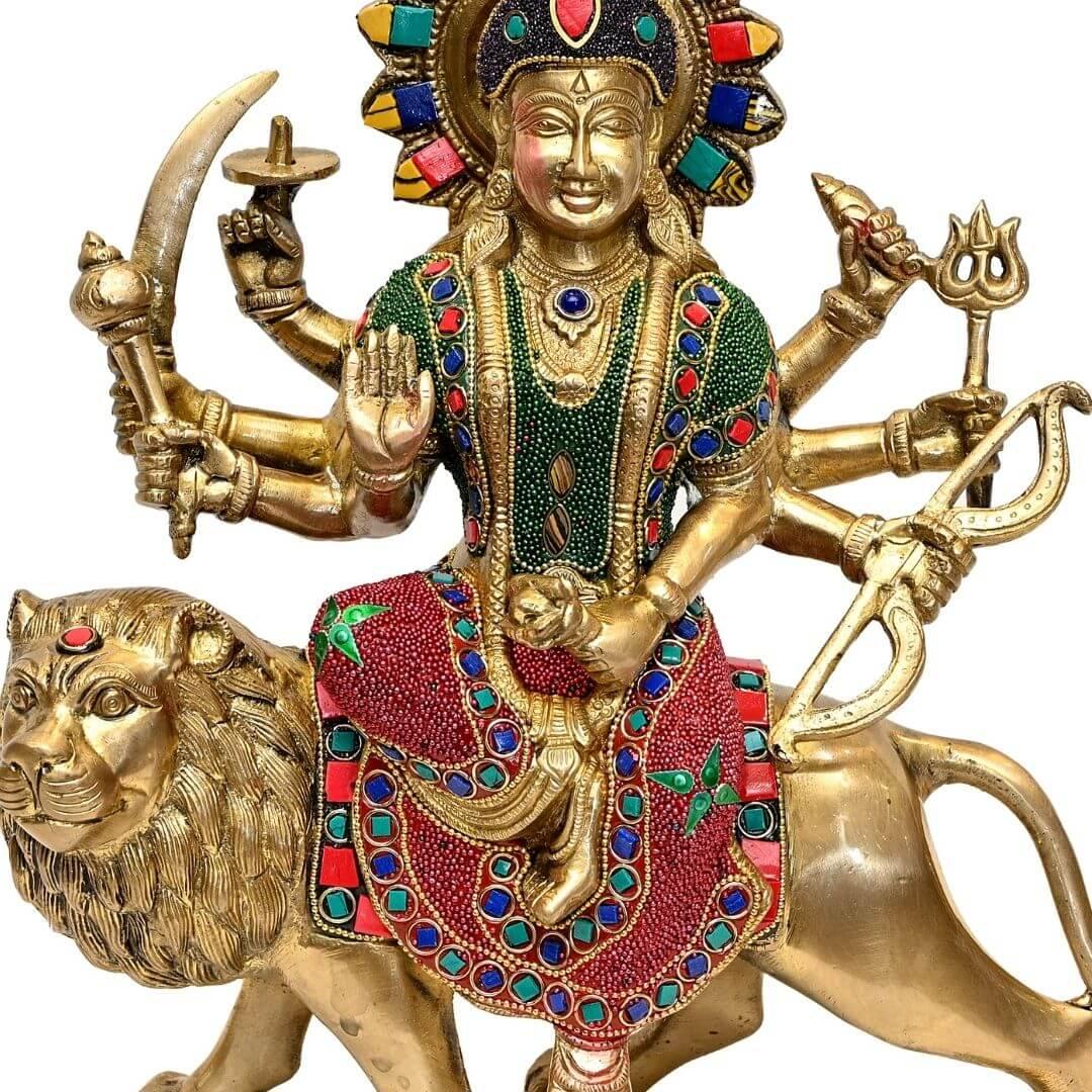 Brass Ambe Maa (H 12 Inches, Weight 6 Kg)