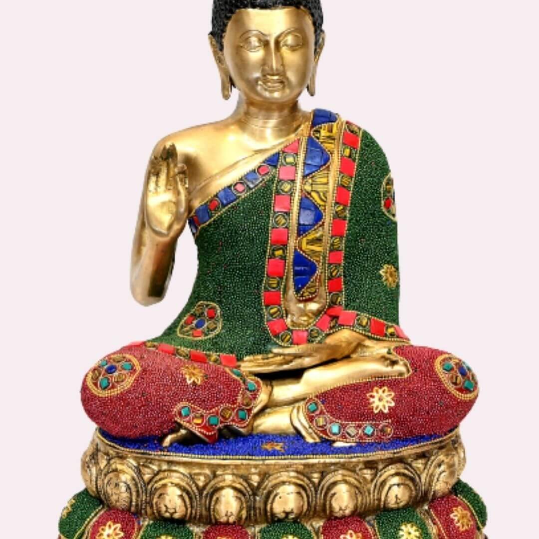 Brass Amogh siddhi Buddha (H 14 Inches, Weight 5 Kg)