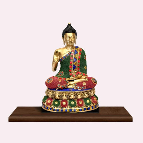 Brass Amogh siddhi Buddha (H 14 Inches, Weight 5 Kg)