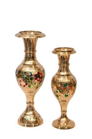 Brass Arabic Pair Flowerpots (11 & 13 Inches)