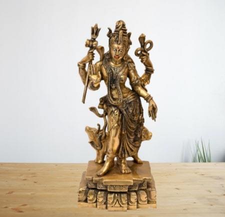 Brass Ardhanarishvara (H 18.5 Inches, Weight 9 Kg)