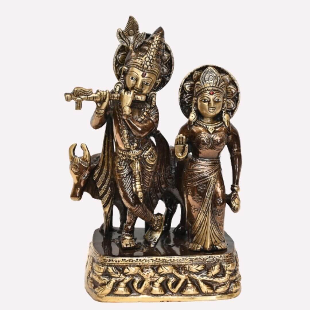 Brass Bal Radha Krishna (H 11 Inches, Weight 3.5 Kg)
