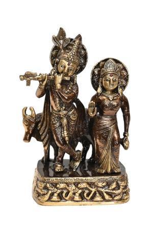 Brass Bal Radha Krishna (H 11 Inches, Weight 3.5 Kg)