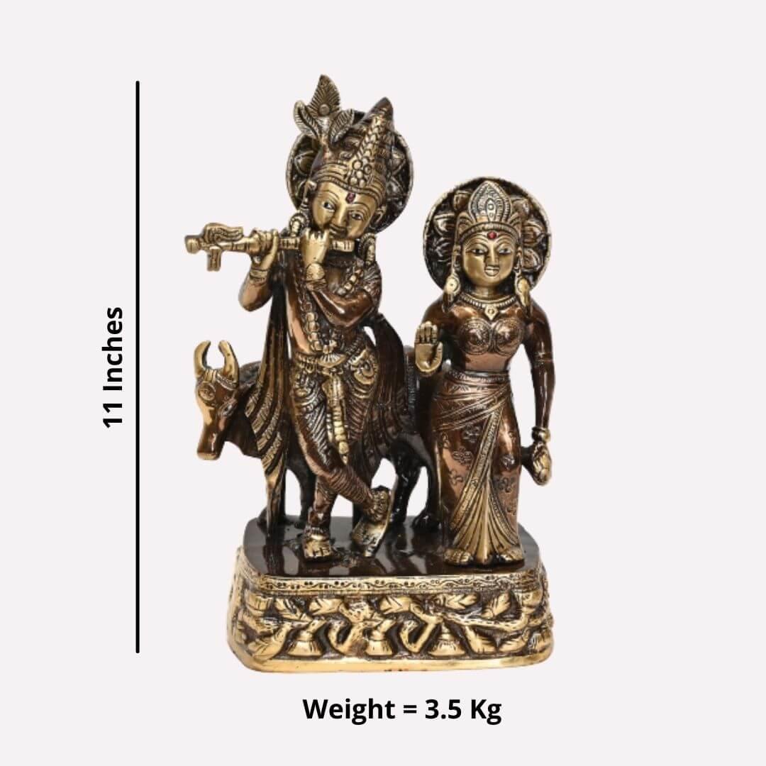 Brass Bal Radha Krishna (H 11 Inches, Weight 3.5 Kg)