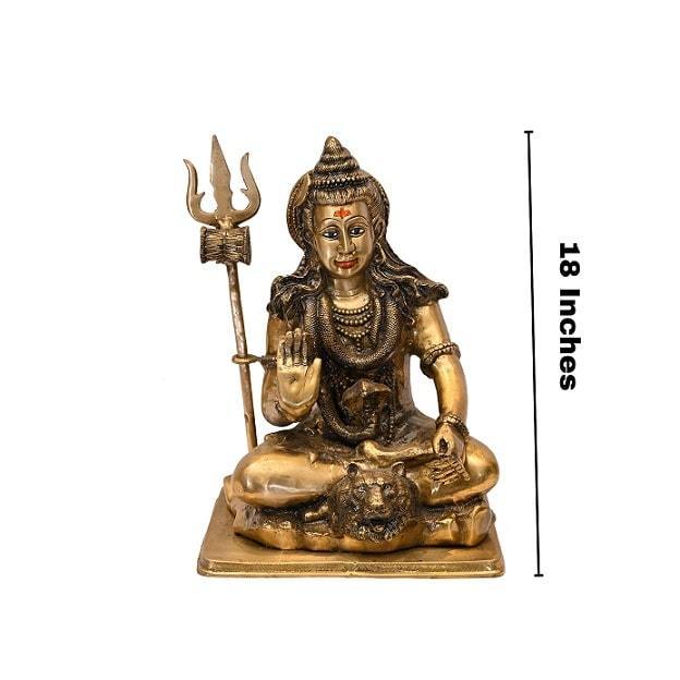 Brass Bhole Shankar Ji (H 18 Inches, Weight 15 Kg)