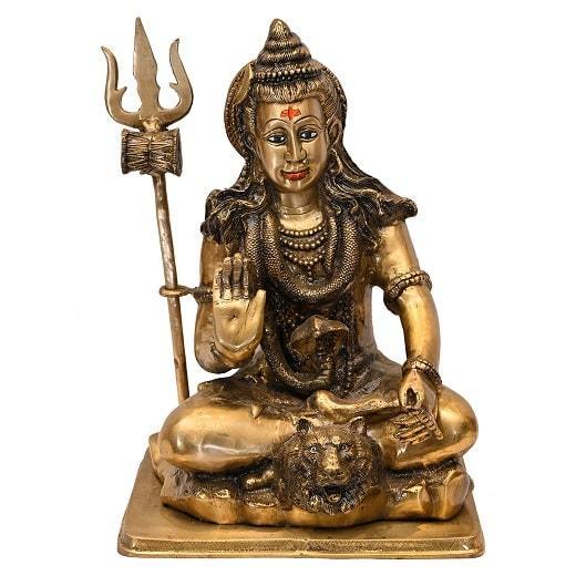 Brass Bhole Shankar Ji (H 18 Inches, Weight 15 Kg)