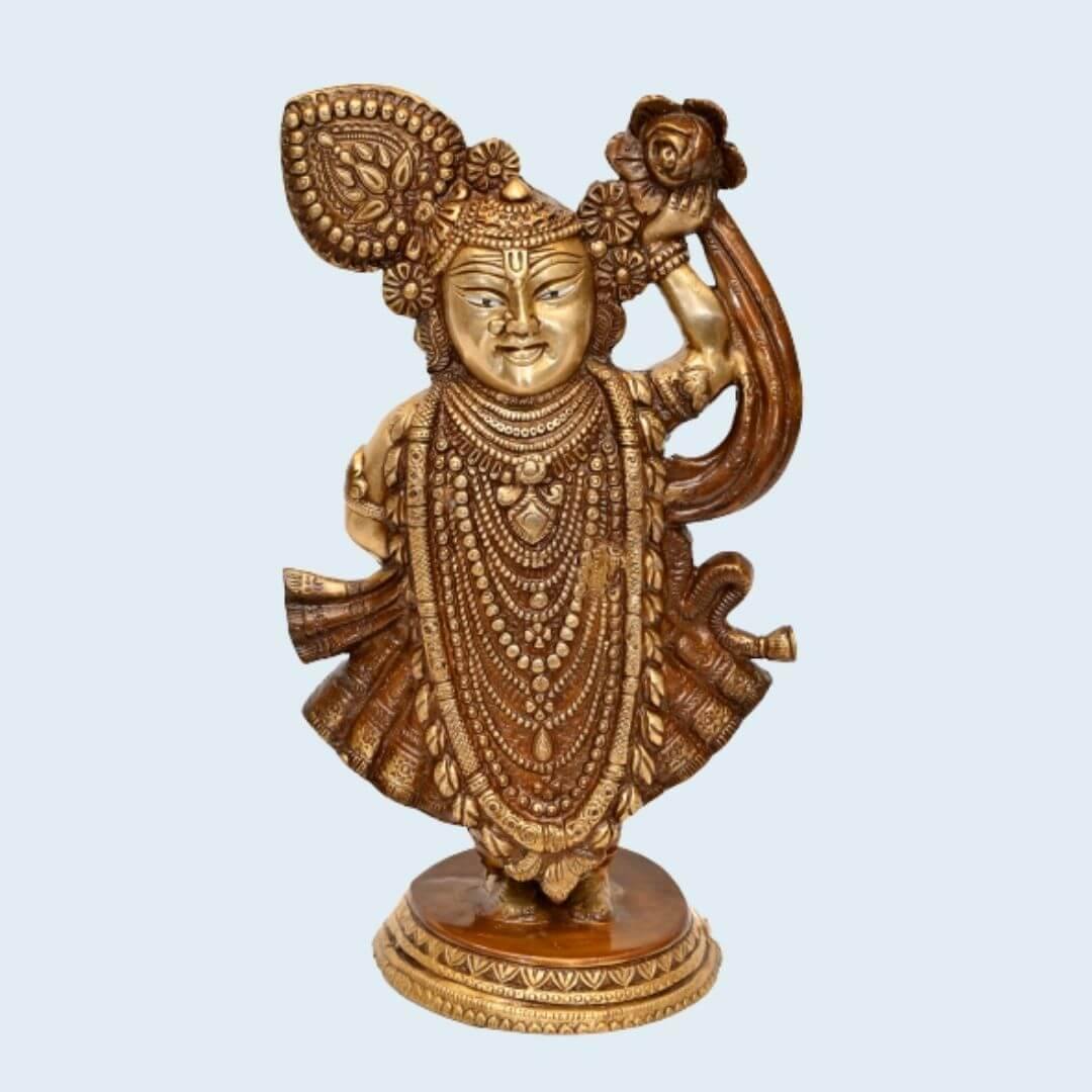 Brass Bihari Ji (H 13 Inches, Weight 4 Kg)