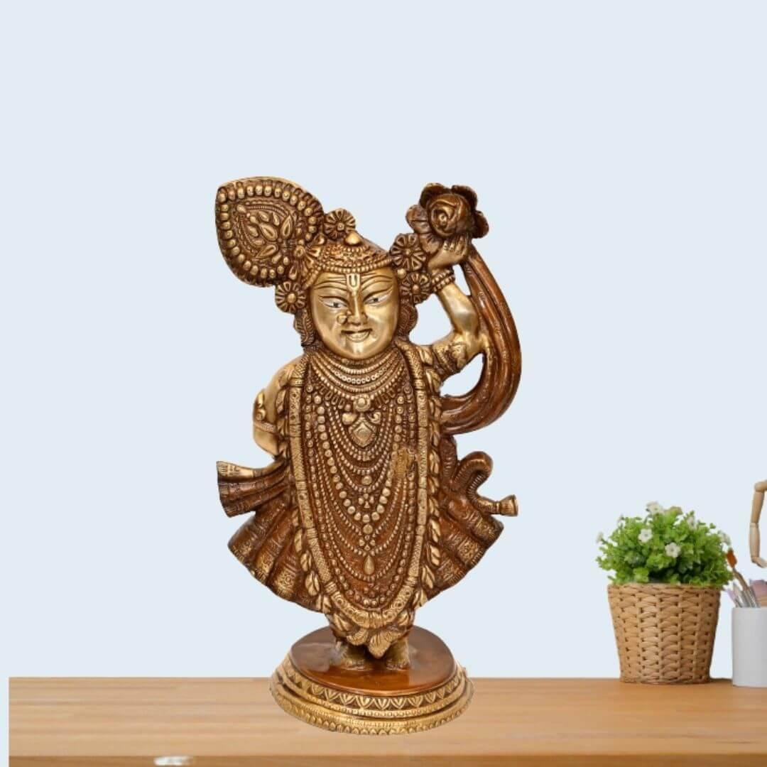 Brass Bihari Ji (H 13 Inches, Weight 4 Kg)