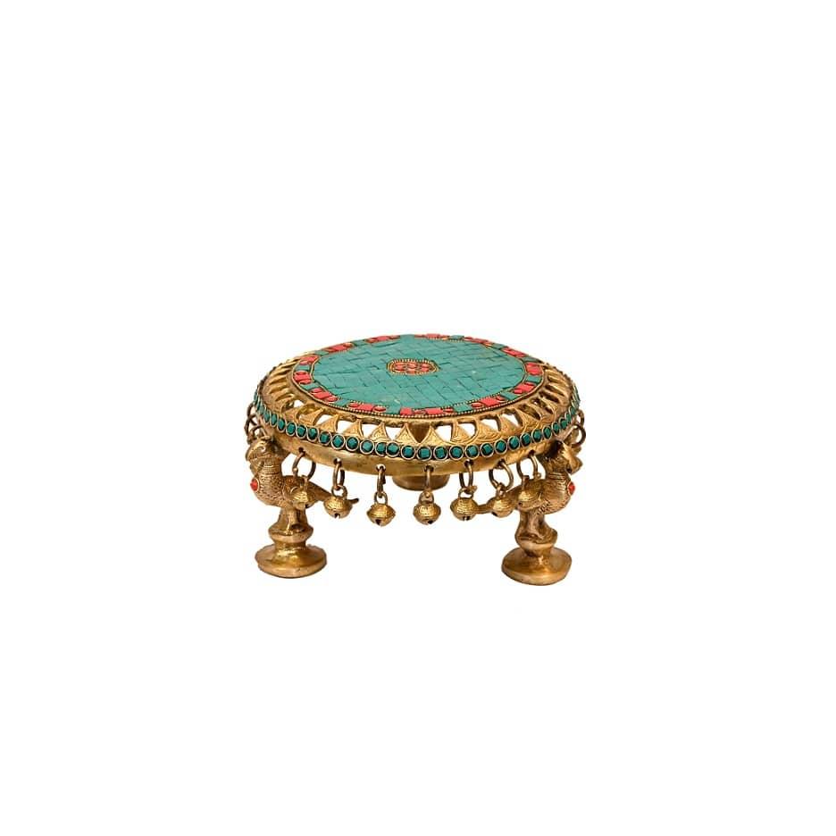 Brass Chauki (H 5 Inches, Weight 2.5 Kg)