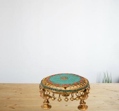 Brass Chauki (H 5 Inches, Weight 2.5 Kg)