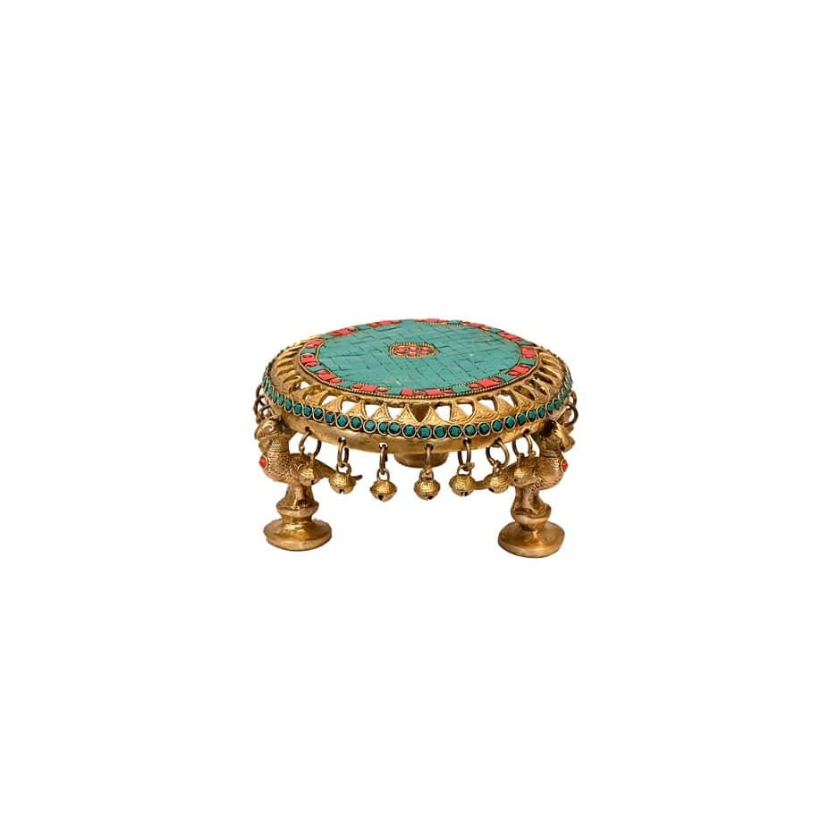 Brass Chauki (H 5 Inches, Weight 2.5 Kg)