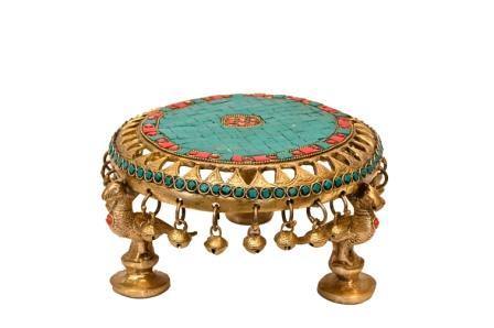 Brass Chauki (H 5 Inches, Weight 2.5 Kg)