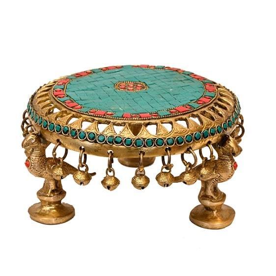 Brass Chauki (H 5 Inches, Weight 2.5 Kg)