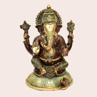 Thumbnail for Brass Chintamani Ganesha (H 13.5 Inches, Weight 8 Kg)