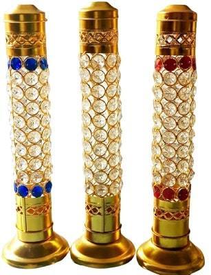 Brass crystal incense tower