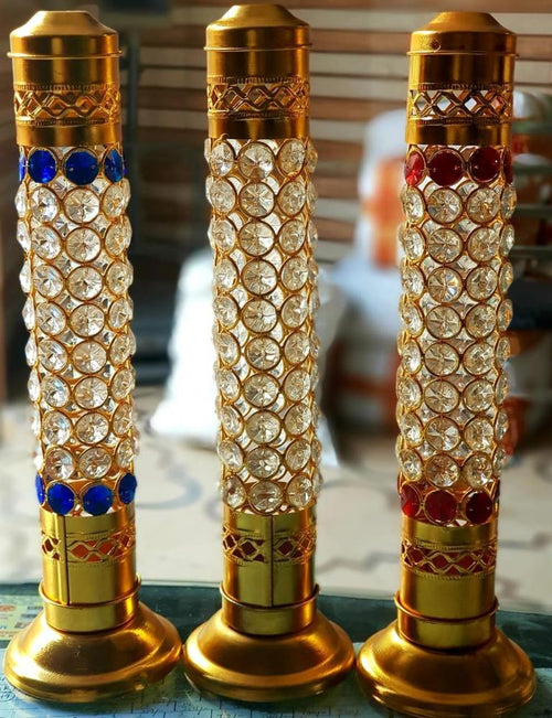 Brass crystal incense tower