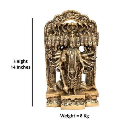 Brass Dashavatar Vishnu (H 14 Inches, Weight 8 Kg)